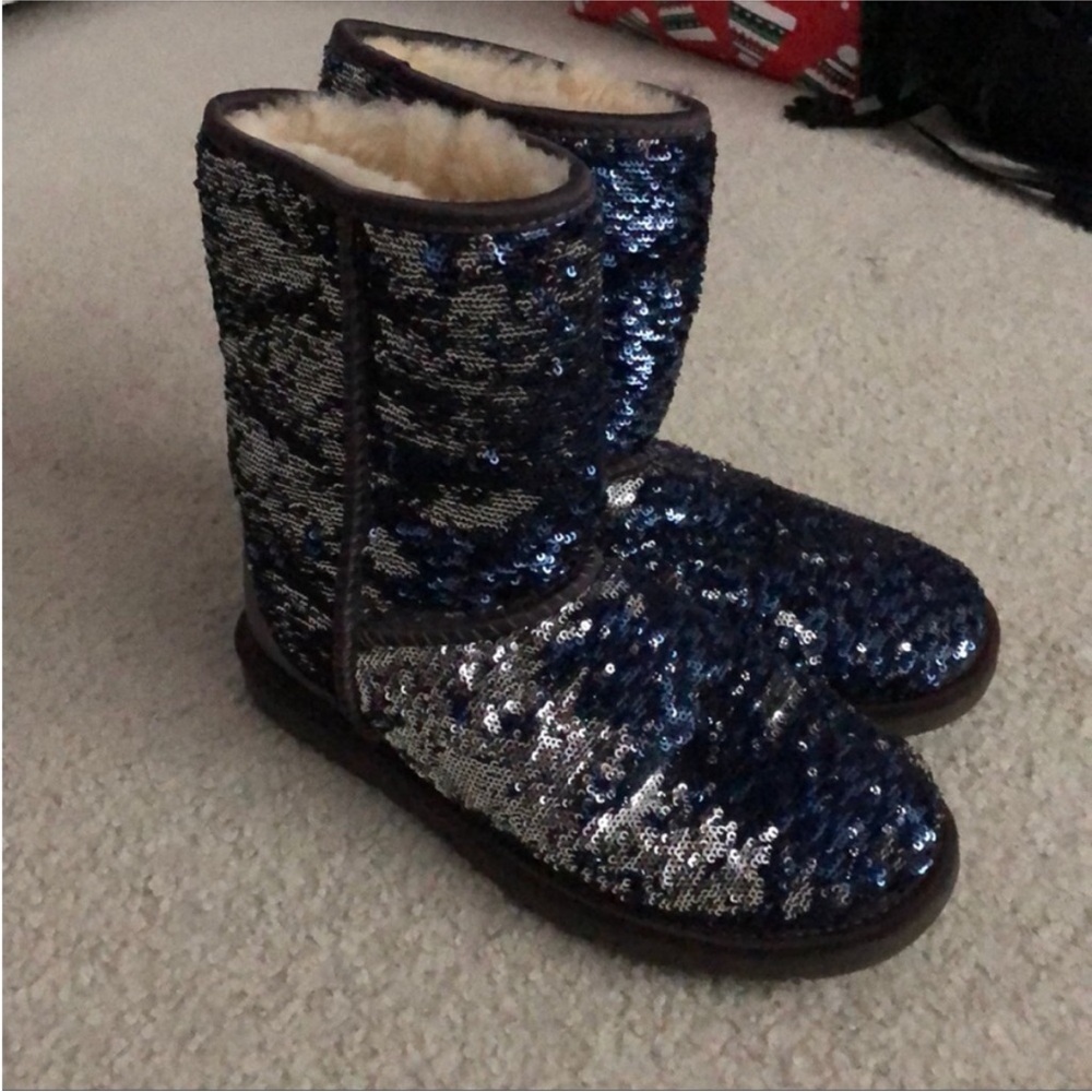 UGG Sequin Blue and Silver Women's Boots